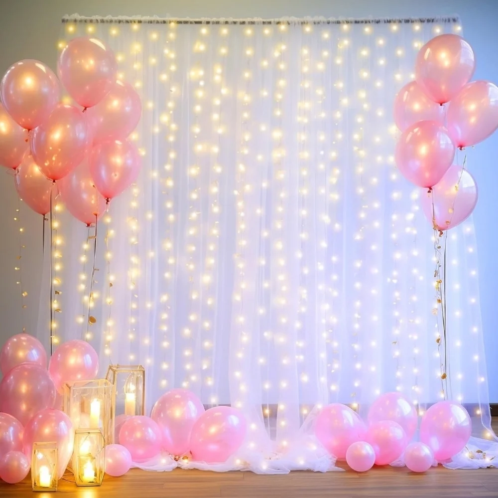 Sheer White Curtain Panel 16ft X 5ft 16x5 Party Wedding Backdrop Display Drape - Picture 4 of 8
